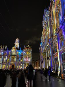 Le spectacle projetée sur l'hotel de ville et la musée de beaux arts - The light show at the town hall and fine arts museum 