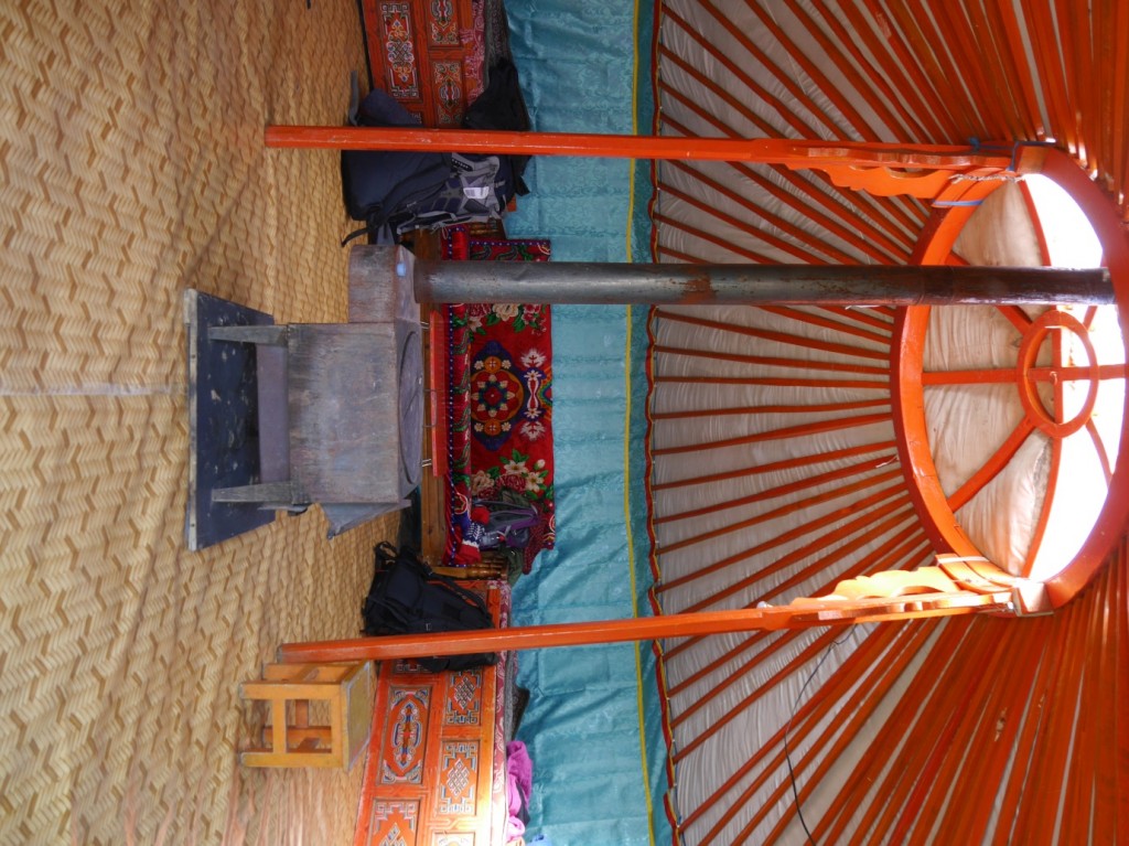 Inside a traditional Ger