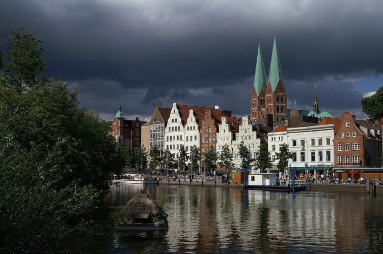 Schleswig-Holstein-Language-Scholarship - cloudy dark town on water