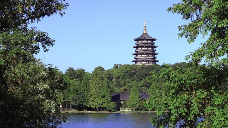 west-lake-Language-study-china-water-tower