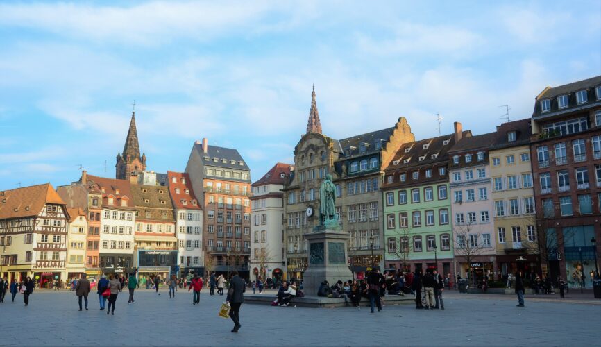 language-strasbourg-language-france-study-city small town in france in city square