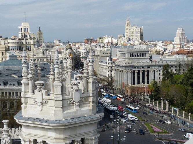 Buildings and streets of Madrid